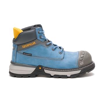 Botas Impermeáveis Caterpillar Excavator Superlite Waterproof Carbon Composite Biqueira Feminino Azu