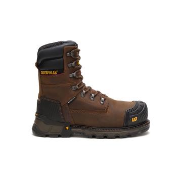 Botas Segurança Caterpillar Excavator XL 8" Waterproof Thinsulate™ Composite Biqueira Masculino Cafe