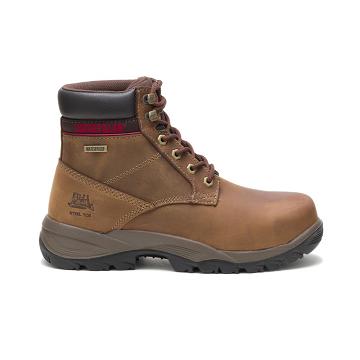 Botas de Trabalho Caterpillar Dryverse 6" Waterproof Steel Biqueira Feminino Marrom | CAT489-PT